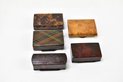 Lot 42 - A collection of 19th century and later snuff boxes