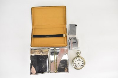 Lot 225 - A Flintop engine turned silver plated lighter,...