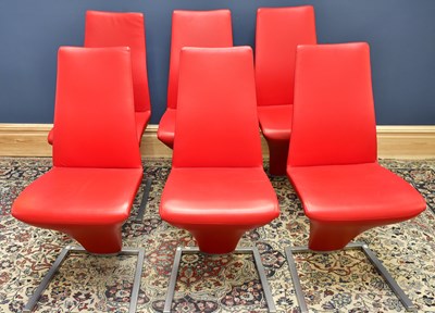 Lot 1680 - ROLF BENZ; a set of six contemporary red...