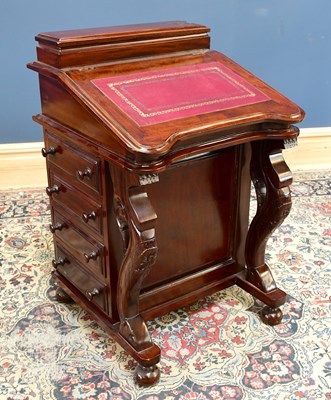 Lot 1700 - A reproduction Davenport of typical form,...