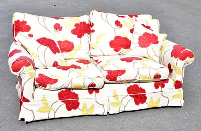 Lot 1727 - A modern floral two seater sofa, height 80cm,...