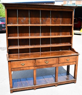 Lot 1671 - An 18th century and later oak and pine dresser...