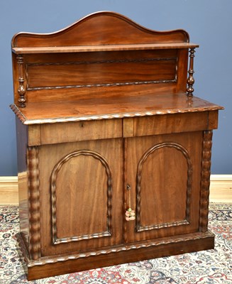 Lot 1567 - A Victorian mahogany chiffonier with raised...