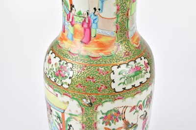 Lot 1045 - A 19th century Chinese Canton vase with flared...