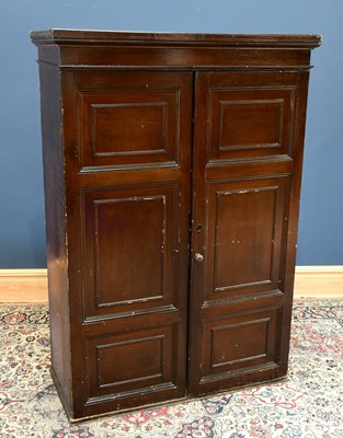 Lot 1584 - A Victorian painted pitch pine cupboard with...