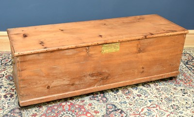 Lot 1661 - A large pine blanket box, height 50cm, width...