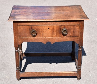 Lot 1669 - A 19th century oak side table with single...