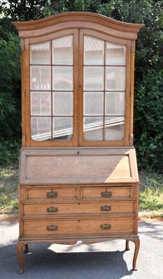 Lot 1670 - A mid 20th century oak bureau bookcase, height...