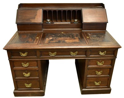 Lot 1559 - A late Victorian mahogany pedestal desk with...