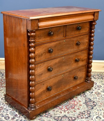 Lot 1572 - A Victorian mahogany chest of two short over...