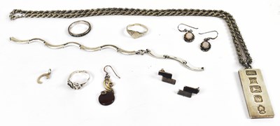 Lot 657 - A group of silver jewellery including...