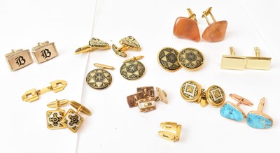 Lot 698 - Ten assorted pairs of cufflinks, one with pair...