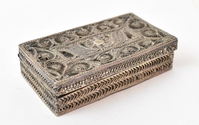 Lot 589 - A Continental white metal rectangular box with...