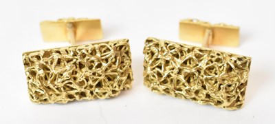 Lot 598 - A pair of 18ct gold cufflinks, London 1970,...