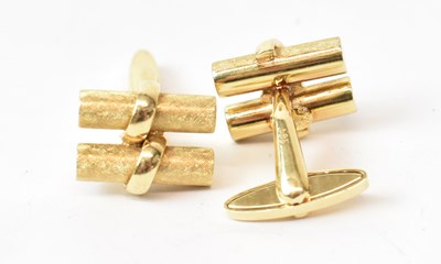 Lot 614 - A pair of 14ct gold cufflinks, stamped 585,...