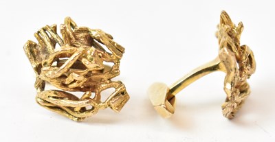 Lot 616 - A pair of 1970s 9ct yellow gold cufflinks,...