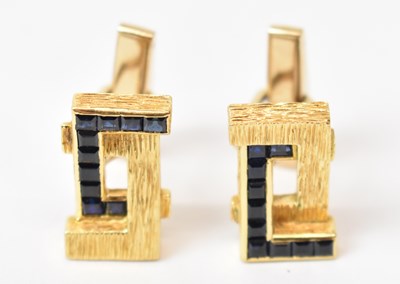 Lot 599 - KUTCHINSKY; a pair of 18ct yellow gold...