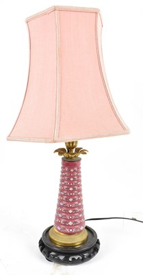 Lot 535 - A Chinese porcelain lamp with European gilt...