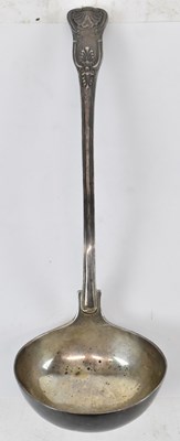 Lot 565 - A large Victorian hallmarked silver ladle,...