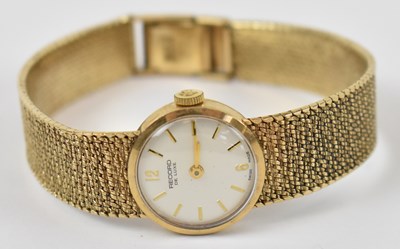 Lot 713 - RECORD; a 9ct yellow gold lady's wristwatch,...