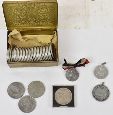 Lot 707 - A George III 1819 silver crown, a Victoria...
