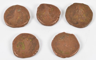 Lot 704 - A group of five Persian Kashan coins.