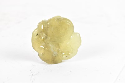 Lot 508 - A Chinese green stone carving, probably jade,...