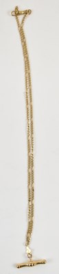 Lot 654 - A 9ct yellow gold watch chain, approx 3.9g.