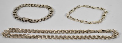 Lot 682 - Two hallmarked silver necklaces and a...