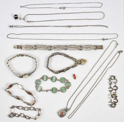 Lot 681 - A group of hallmarked silver bracelets,...