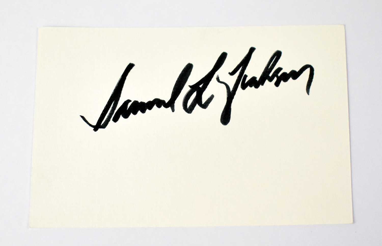 Lot 592 - SAMUEL L JACKSON; a card bearing the actor's...