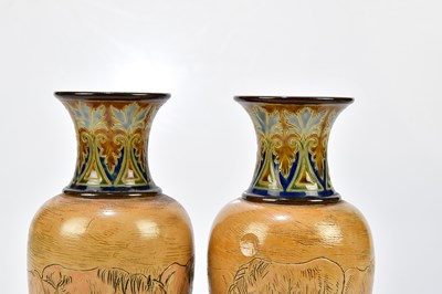 Lot 57 - HANNAH BARLOW FOR ROYAL DOULTON; a pair of...