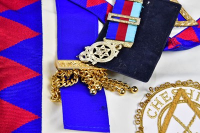 Lot 1391 - A small collection of Masonic regalia,...