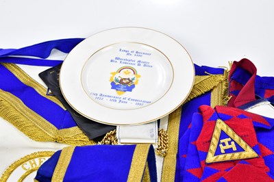 Lot 1391 - A small collection of Masonic regalia,...