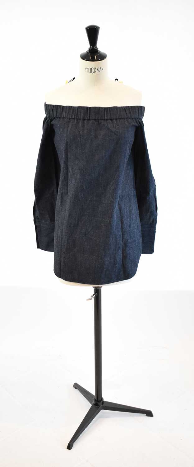 Lot 87 - RAG & BONE; an indigo blue denim bardot style...