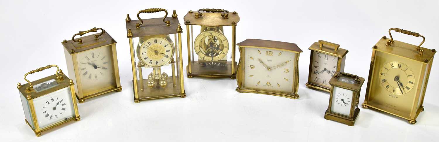Lot 2322 - A group of eight modern carriage clocks,...