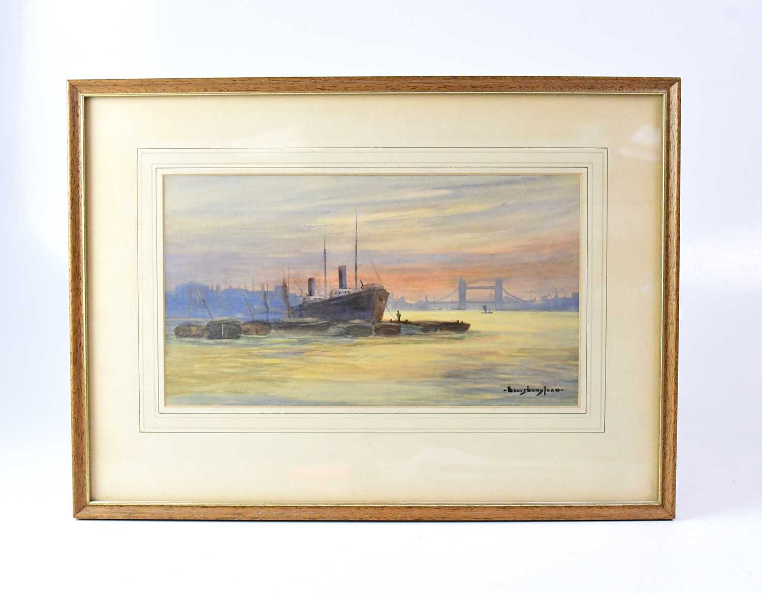 Lot 498 - LOUIS BANGFORD (?); watercolour, river scene...
