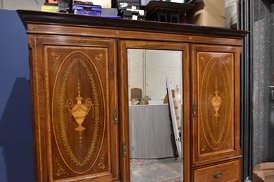 Lot 4 - An Edwardian Sheraton revival inlaid mahogany...