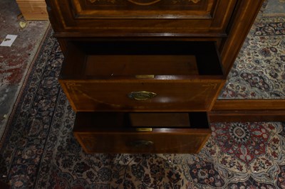 Lot 4 - An Edwardian Sheraton revival inlaid mahogany...