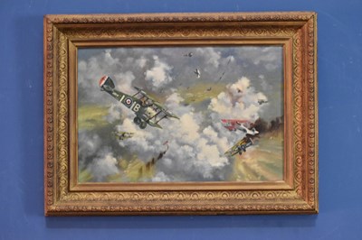 Lot 2574 - AFTER FRANK WOOTON; oil on board, 'Dog Fight'...