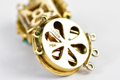Lot 13 - Two 9ct yellow gold clasps, each from three...
