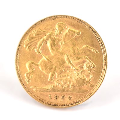 Lot 632 - An Edward VII half sovereign 1902, George and...