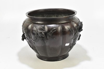 Lot 637 - A Japanese Meiji period bronze jardinière