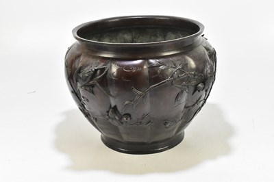 Lot 637 - A Japanese Meiji period bronze jardinière