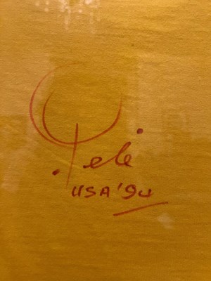 Lot 1 - PELE; a signed Brazil shirt, framed and glazed....