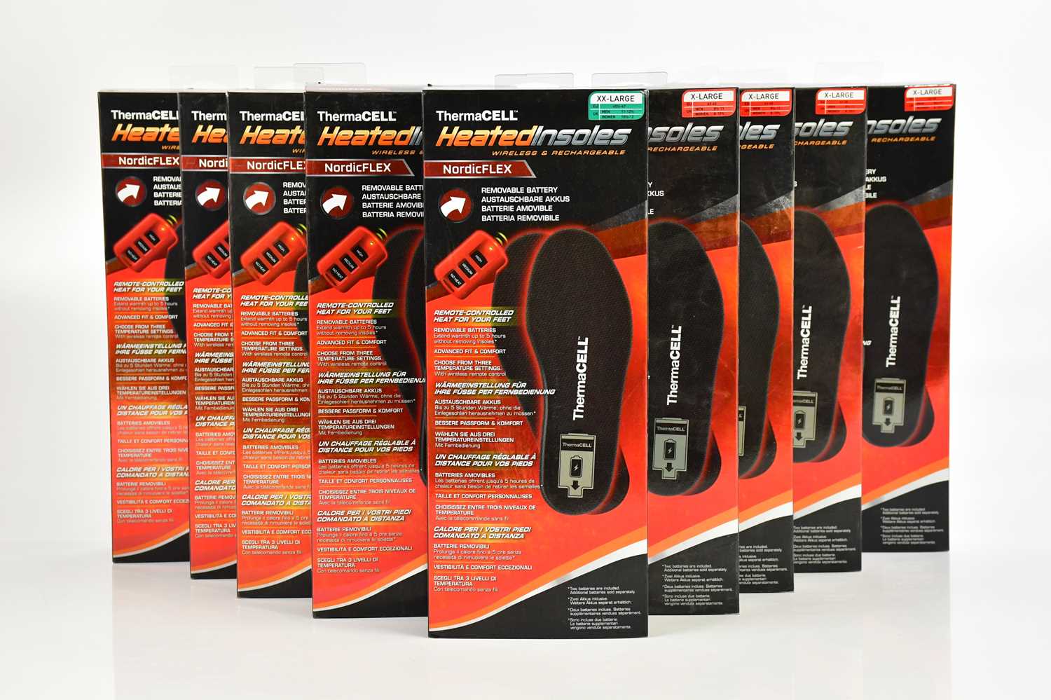 Lot 40 - THERMACELL; eight boxed heated insoles, size...