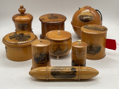 Lot 39 - MAUCHLINE WARE; eight small items including...