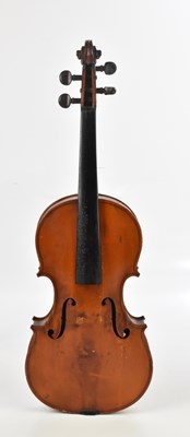 Lot 1562 - A full size French violin with one-piece back...