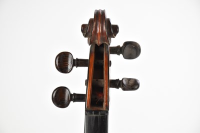 Lot 1562 - A full size French violin with one-piece back...