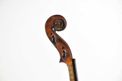 Lot 1562 - A full size French violin with one-piece back...